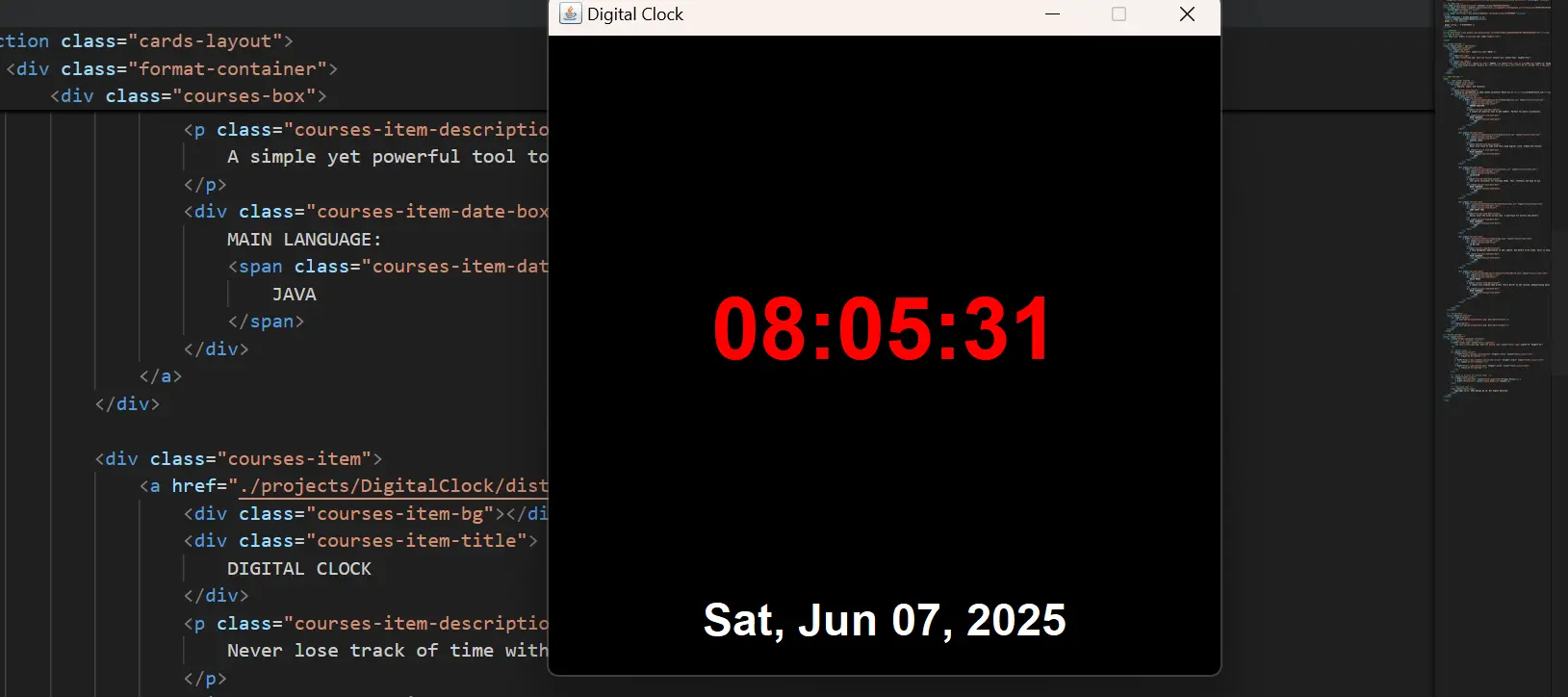 Java Digital Clock Project