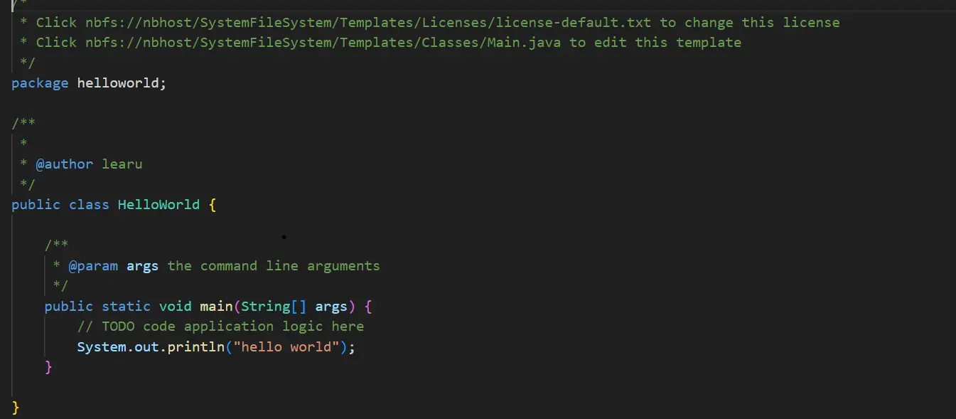 Hello World Java Project