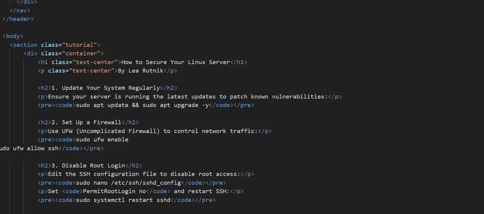 Linux Server Securing Project