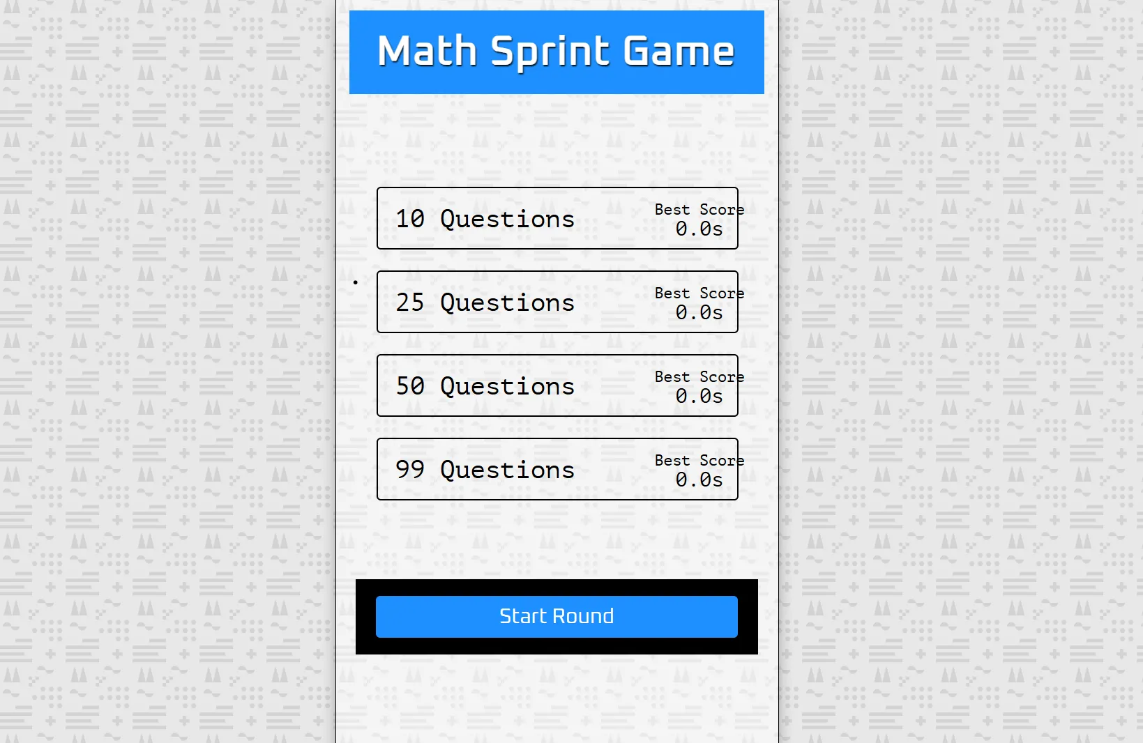 Math Sprint Game Project