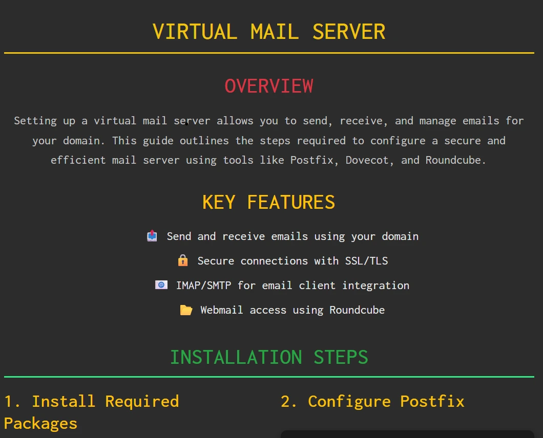 Virtual Mail Server