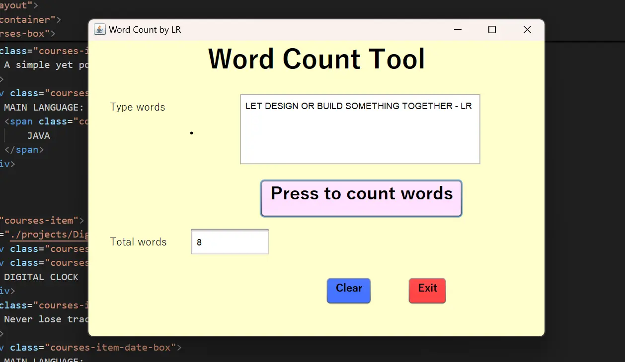 Word Count Tool Java Project